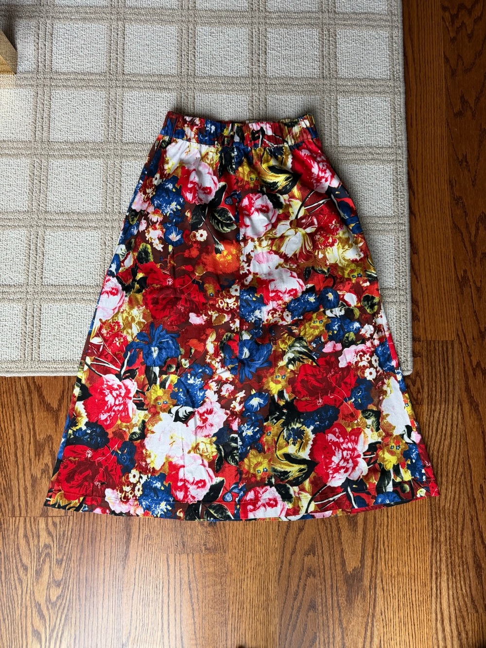 Floral A-Line Midi Skirt in Multi